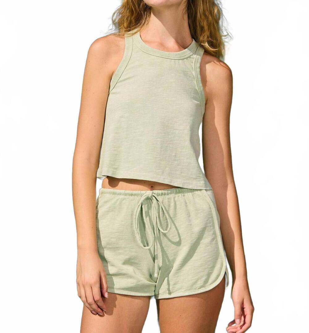 NEW SUNDRY women's boxy tank in pistachio